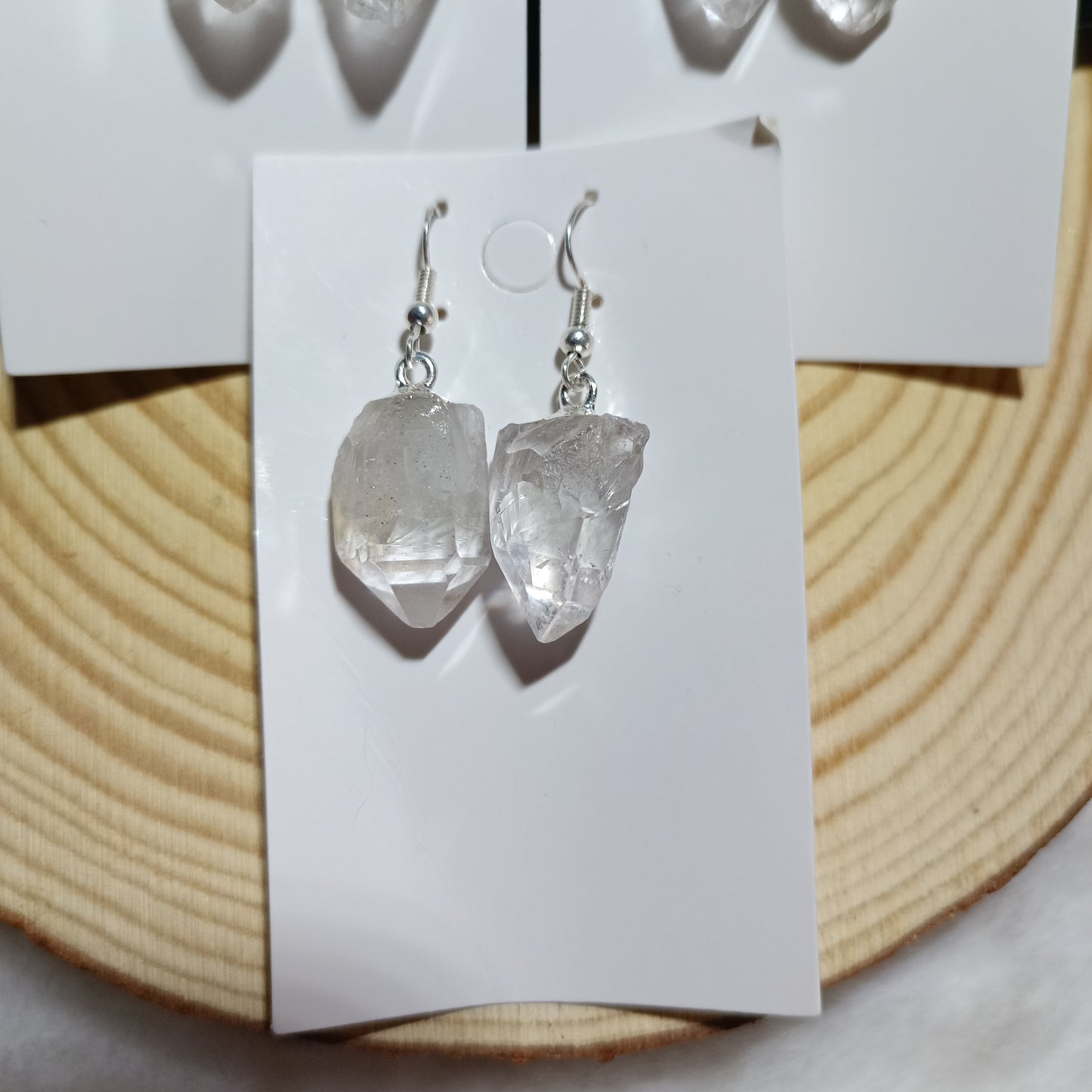 Pendientes de Punta de Cuarzo Cristal