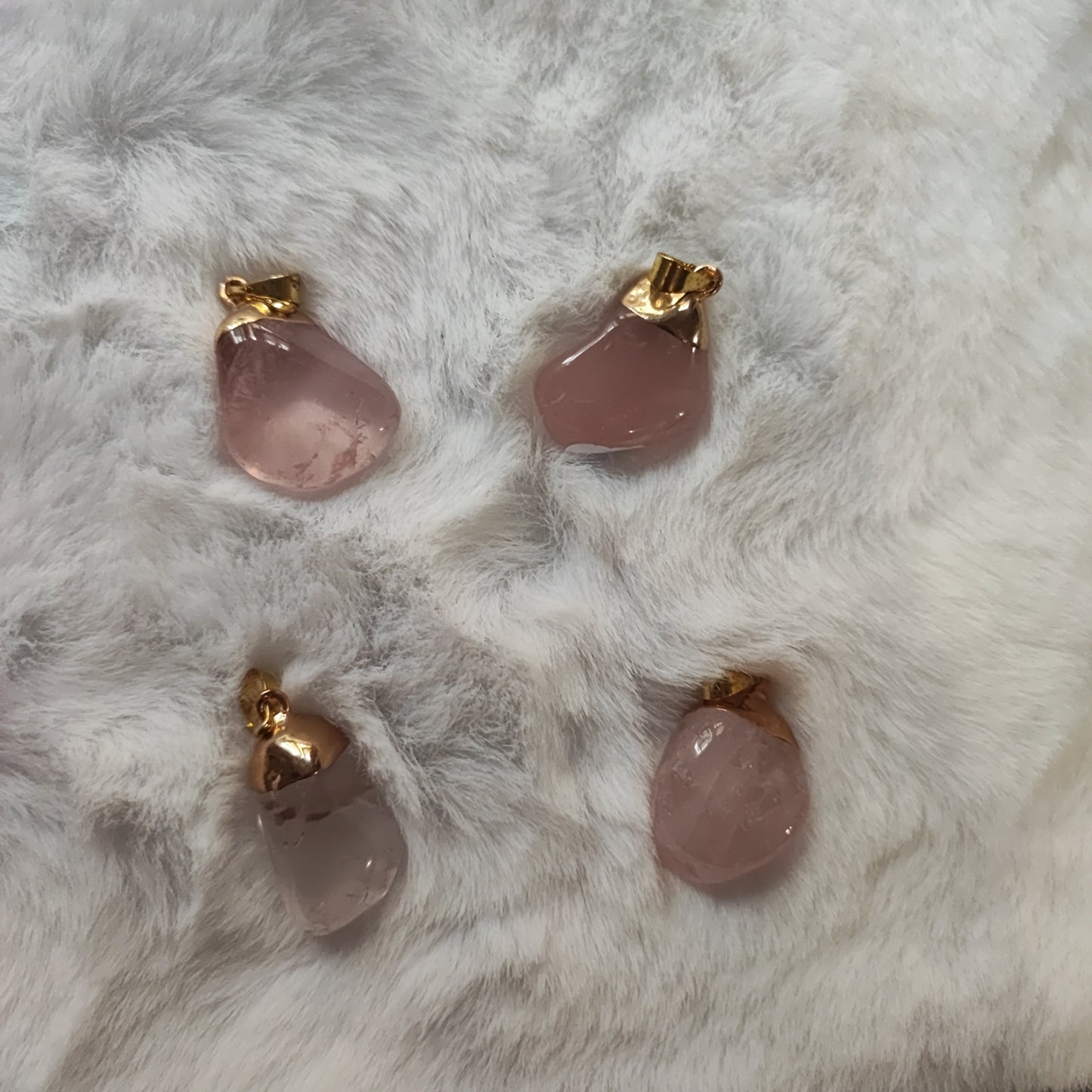 Colgante Cuarzo Rosa Gota