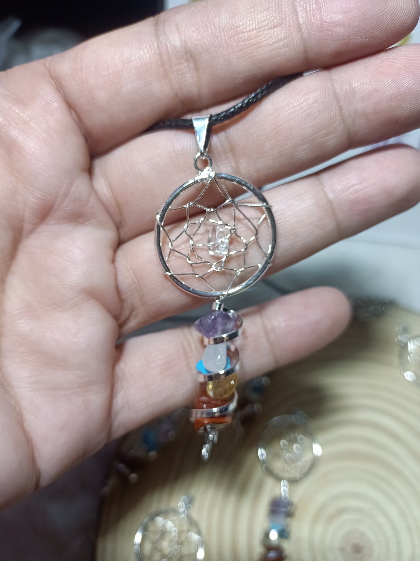 Colgante Atrapasueños con piedra de Chakras