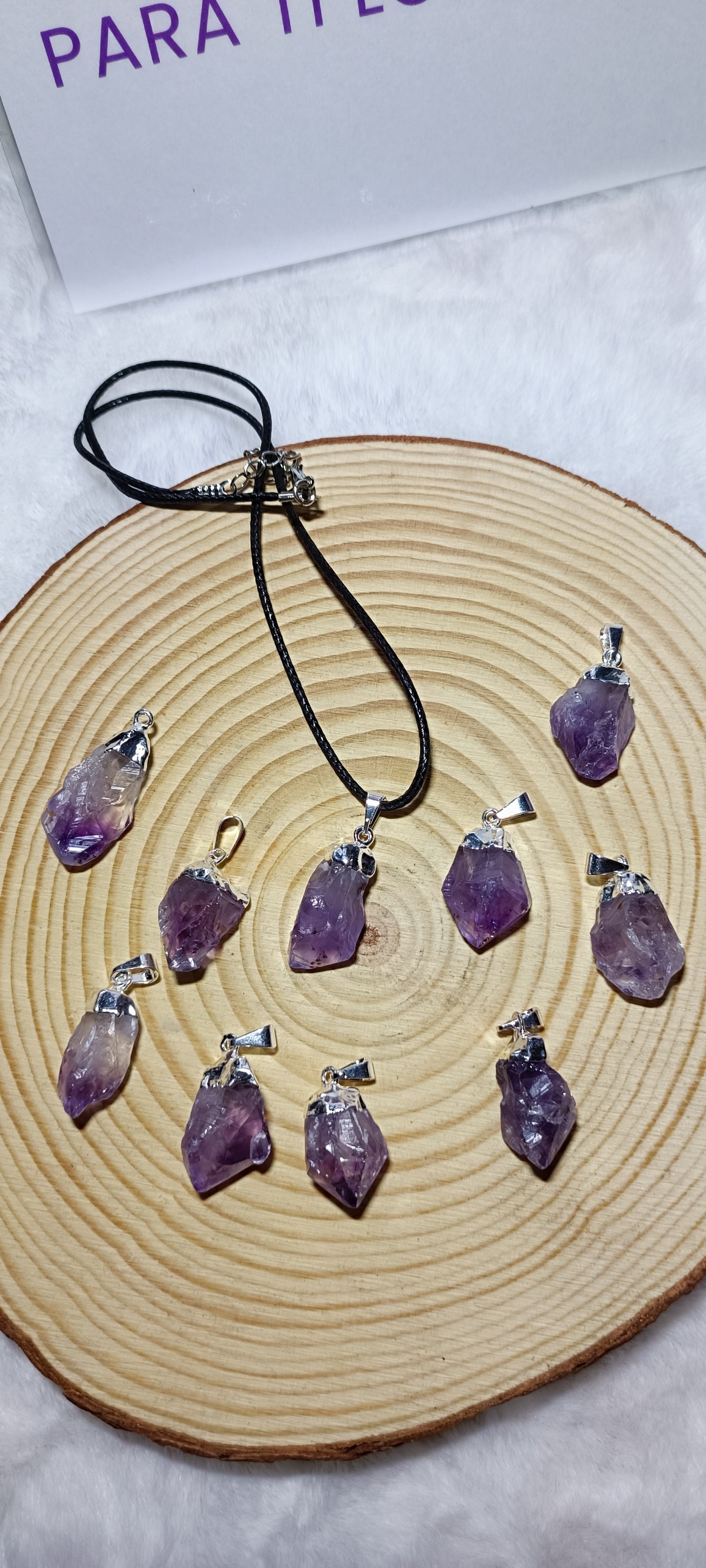 Colgante Punta Amatista en Plateado