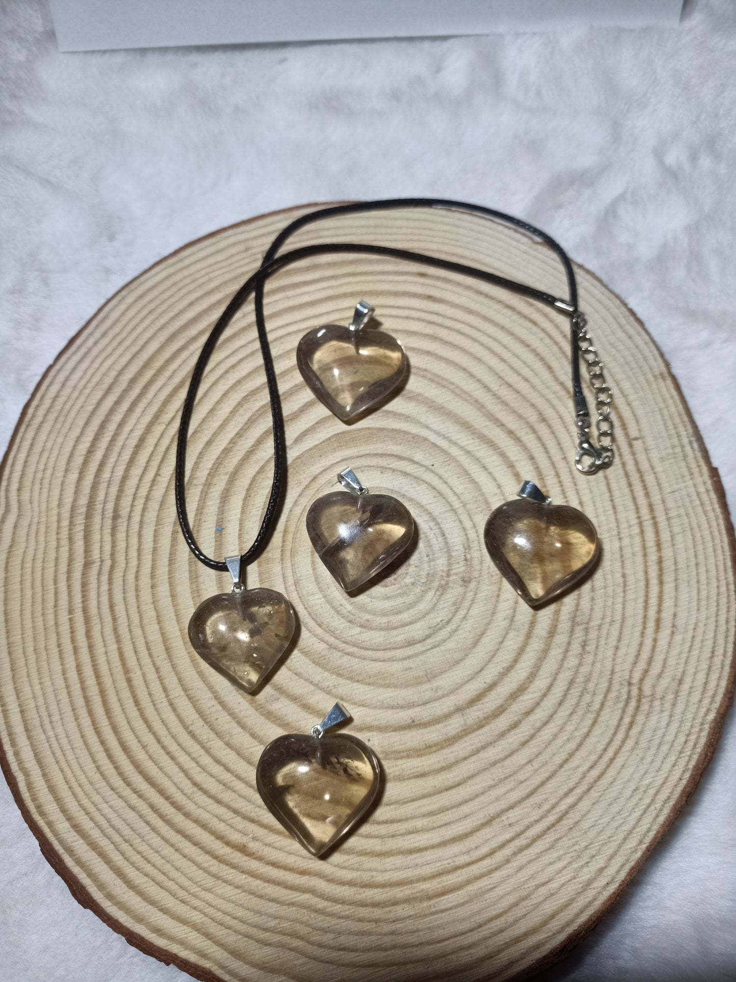 Colgante Corazón Cuarzo Ahumado