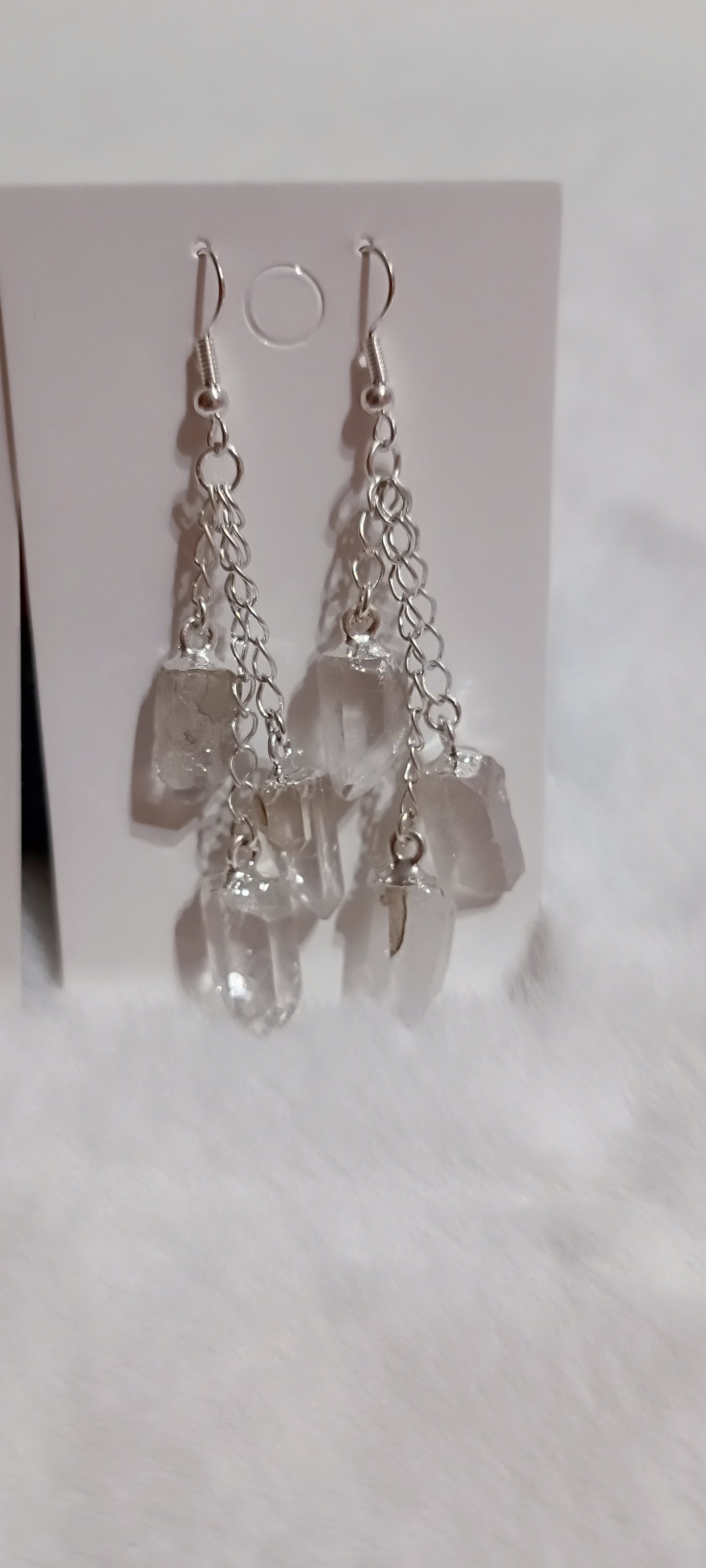 Pendientes 3 Cuarzos Cristal de Roca
