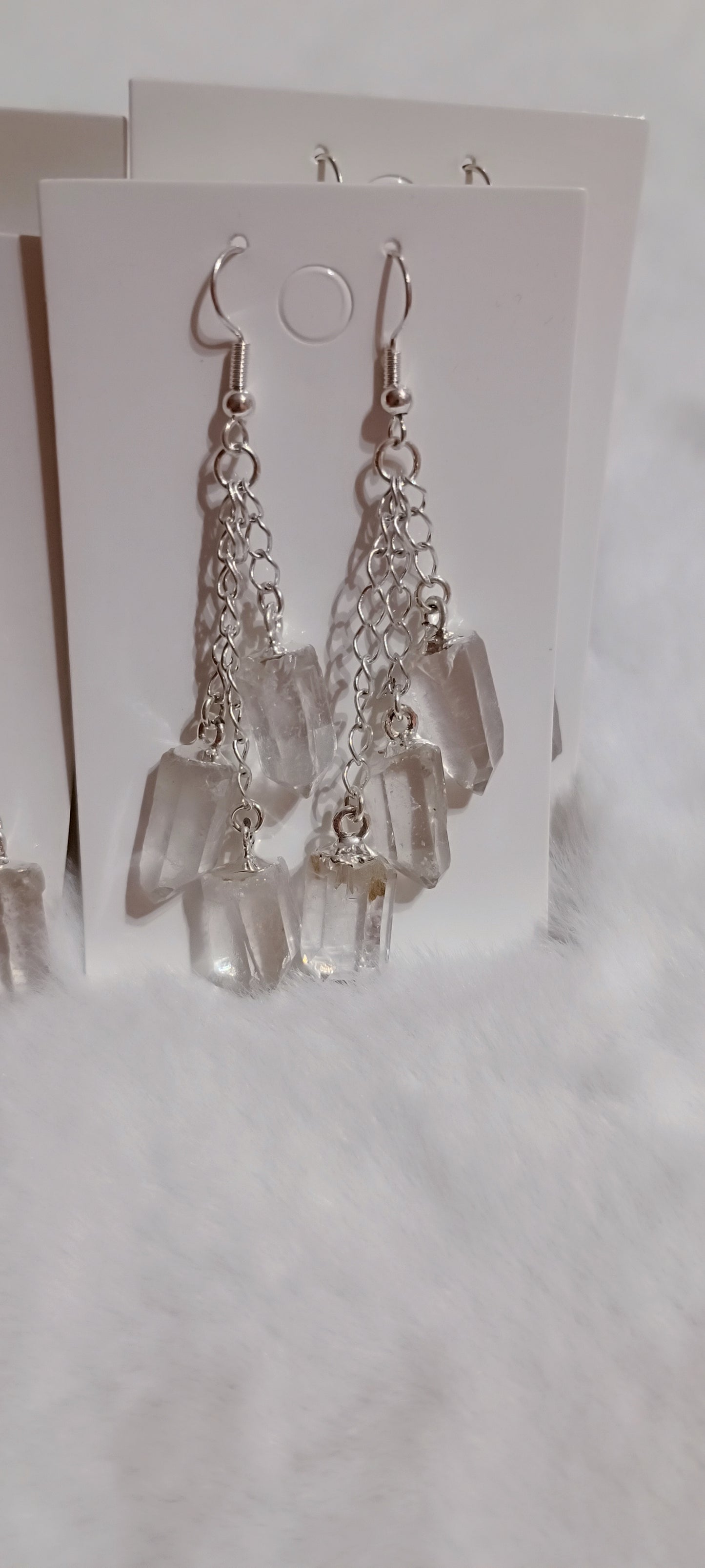 Pendientes 3 Cuarzos Cristal de Roca