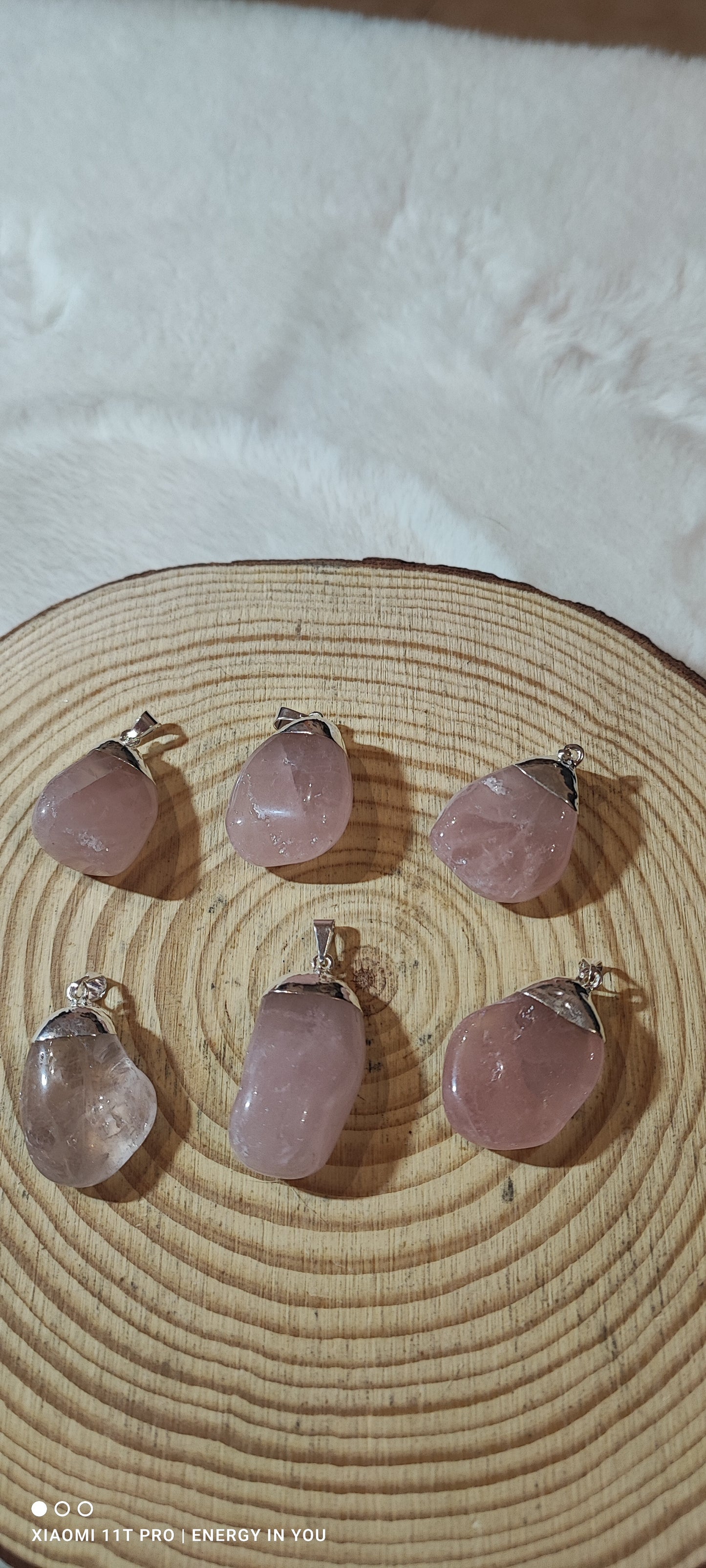 Colgante Cuarzo Rosa Gota