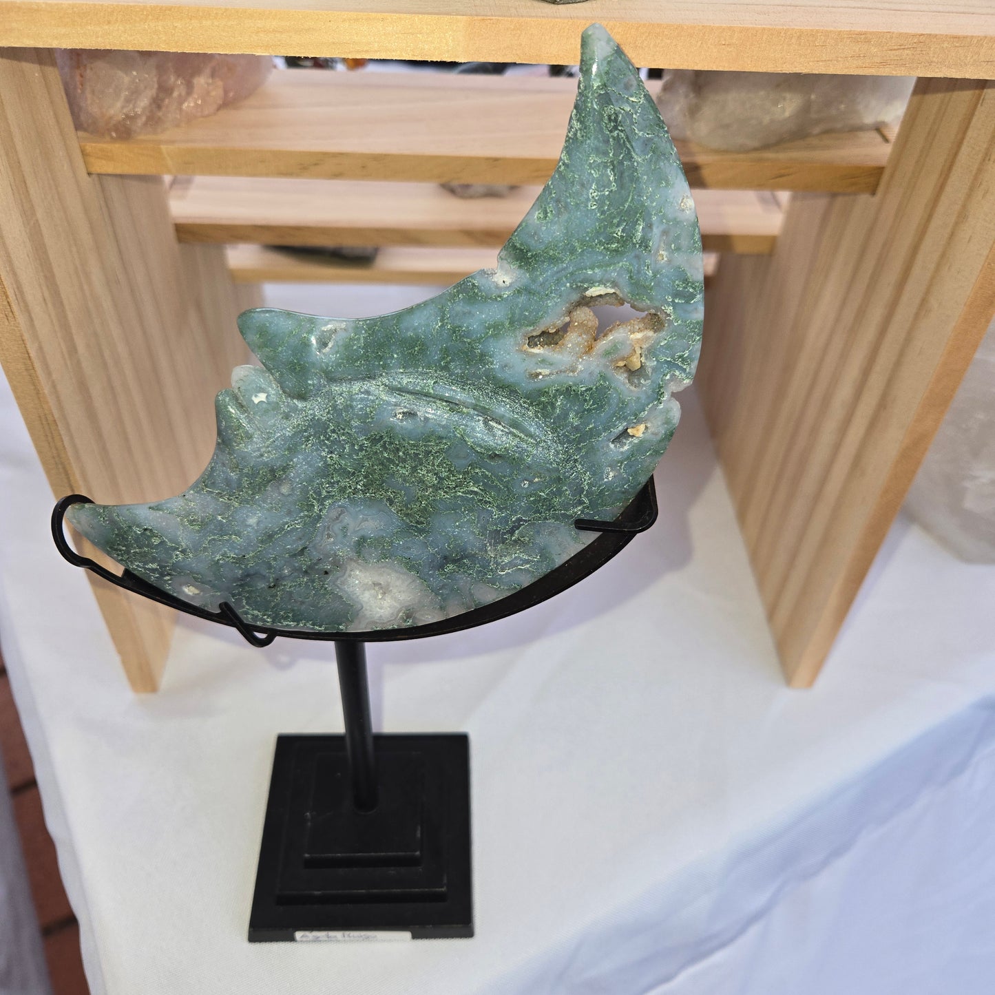 Luna Ágata Musgo en peana