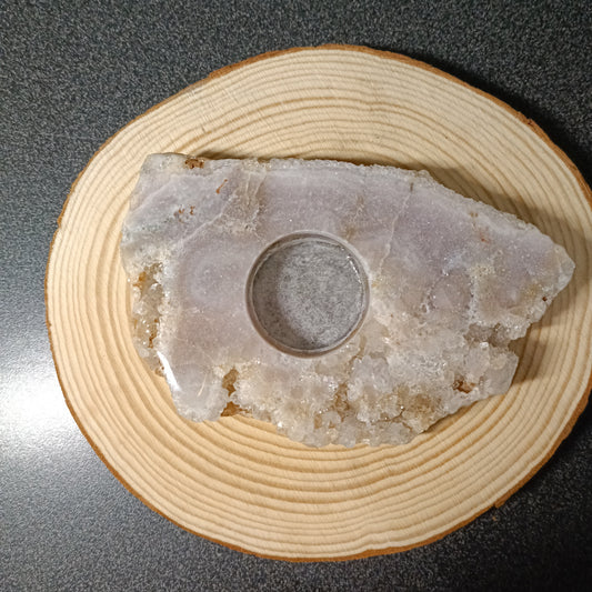 Portavelas de Amatista Rosa