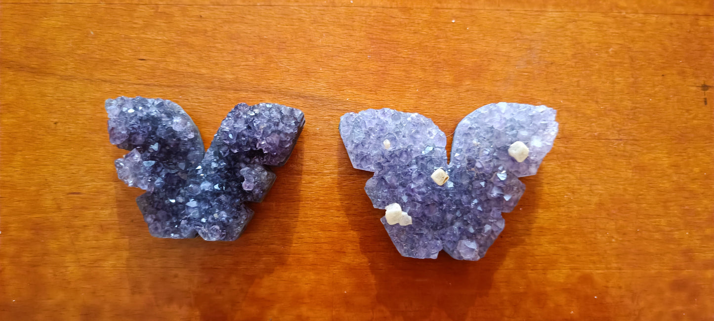 Drusa de Amatista forma de Mariposa.