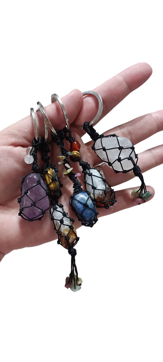 Llavero Macrame con minerales